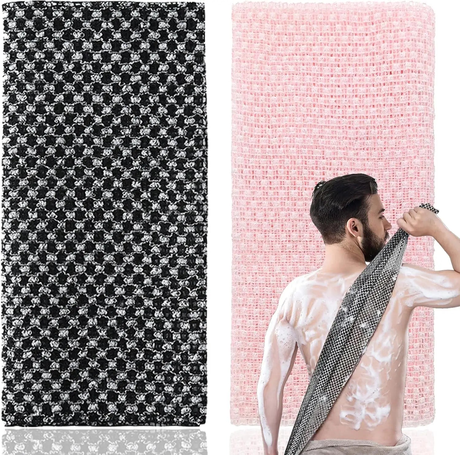 Exfoliating Towel, Exfoliating Shower Towel,Extra Long Washcloth for Men Women,Exfoliating Body Scrubber for Cleaning Spa