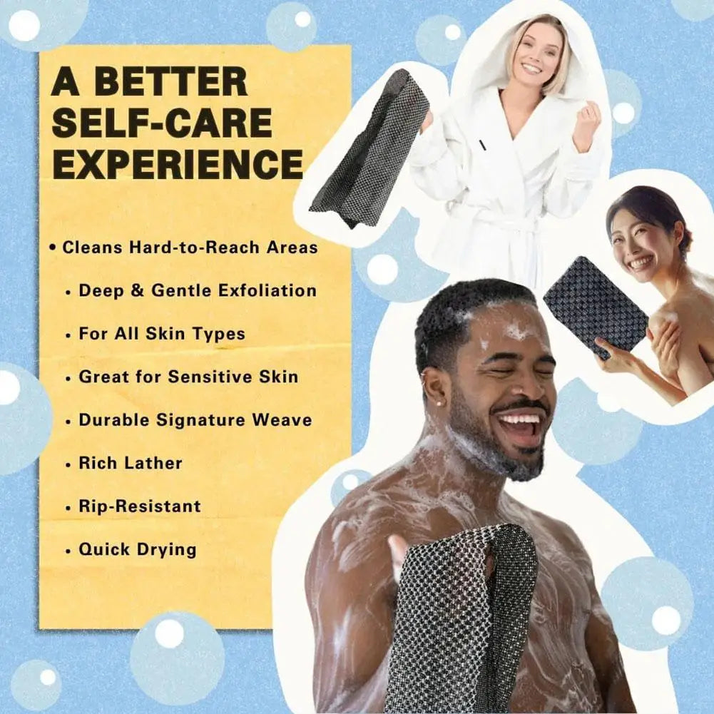 Exfoliating Towel, Exfoliating Shower Towel,Extra Long Washcloth for Men Women,Exfoliating Body Scrubber for Cleaning Spa