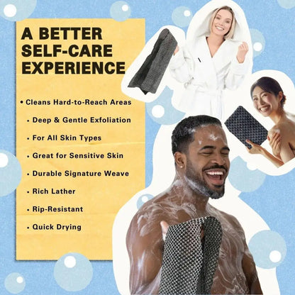 Exfoliating Towel, Exfoliating Shower Towel,Extra Long Washcloth for Men Women,Exfoliating Body Scrubber for Cleaning Spa